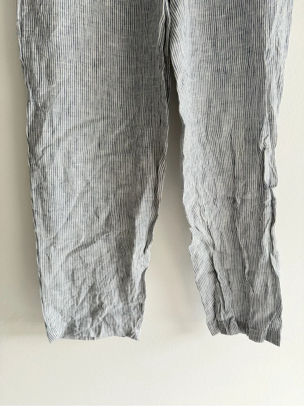 New! Quince Blue Pinstripe 100% European Linen Pants Size XS 8901